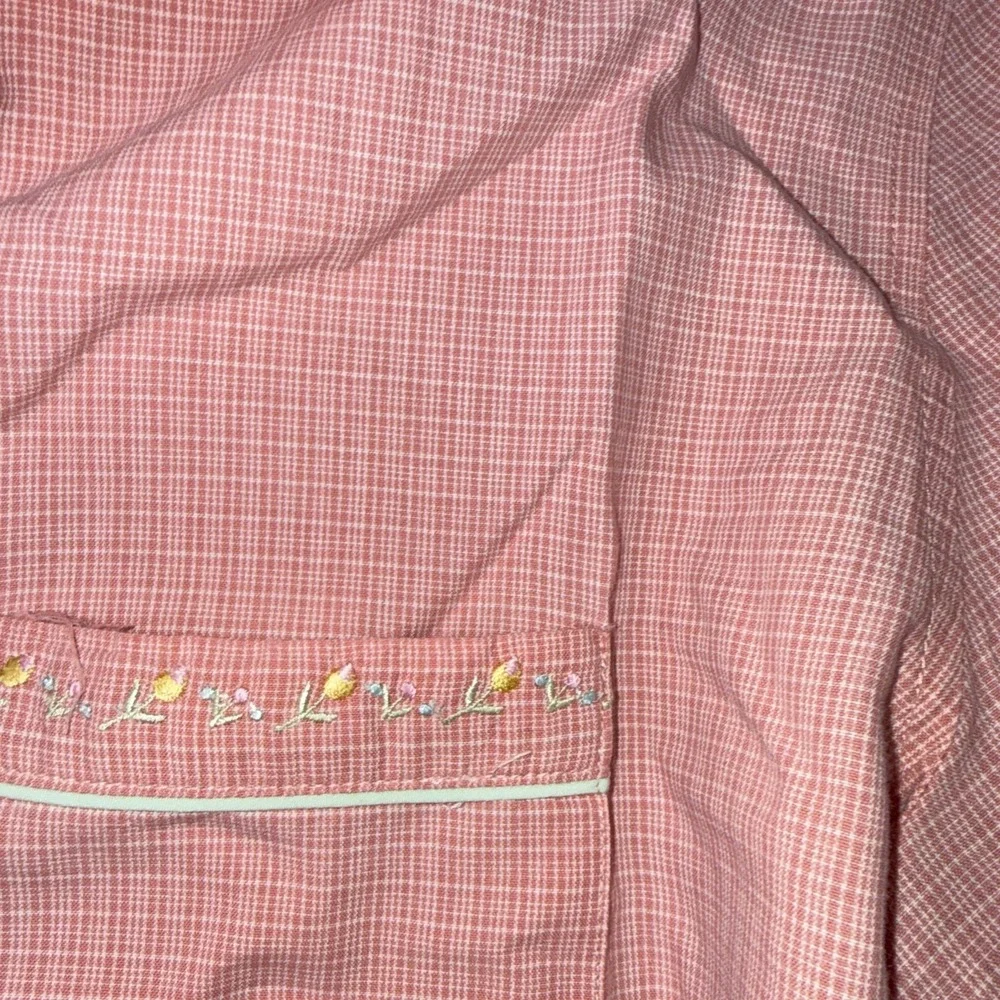 Old Navy Women's Pajama Set Pink Check Button Front Sleepwear Lounge Set SizeL